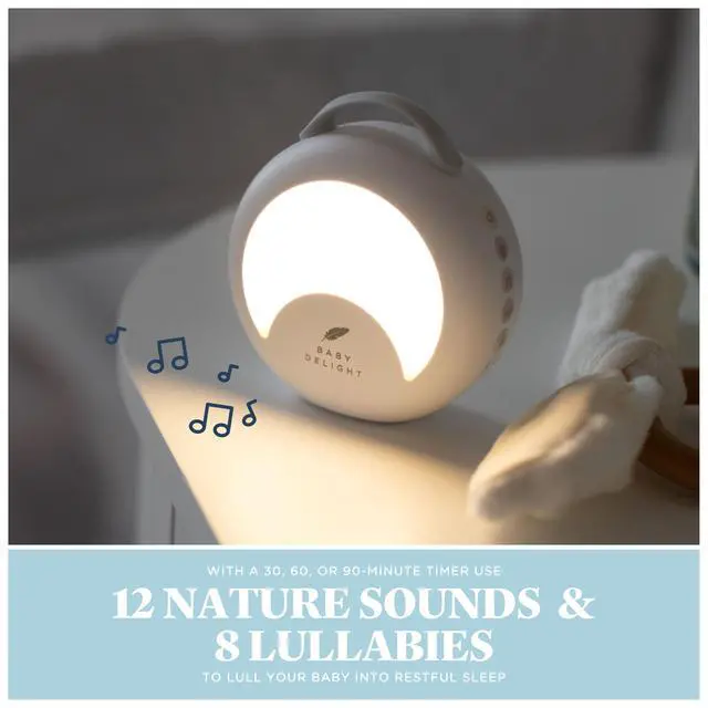 Alt view image 4 of 7 - Dewdrop White Noise Sound Machine | Portable Travel Nightlight | 30 Sleep Sounds | Lullabies, Nature Sounds, White Noise & More | 8 Light Colors | Voice Recorder | Rechargeable