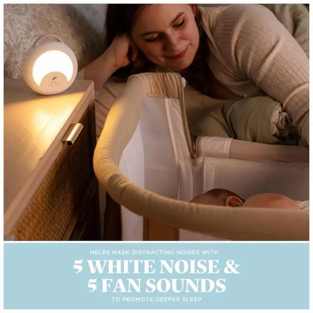 Alt view image 5 of 7 - Dewdrop White Noise Sound Machine | Portable Travel Nightlight | 30 Sleep Sounds | Lullabies, Nature Sounds, White Noise & More | 8 Light Colors | Voice Recorder | Rechargeable