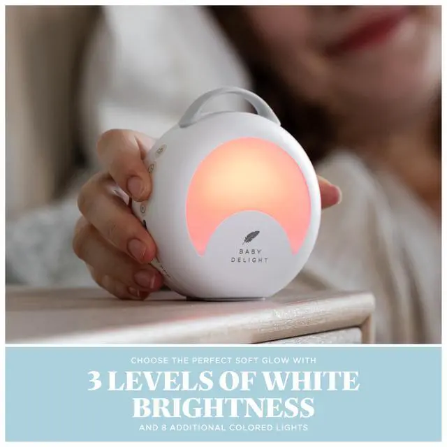 Alt view image 6 of 7 - Dewdrop White Noise Sound Machine | Portable Travel Nightlight | 30 Sleep Sounds | Lullabies, Nature Sounds, White Noise & More | 8 Light Colors | Voice Recorder | Rechargeable