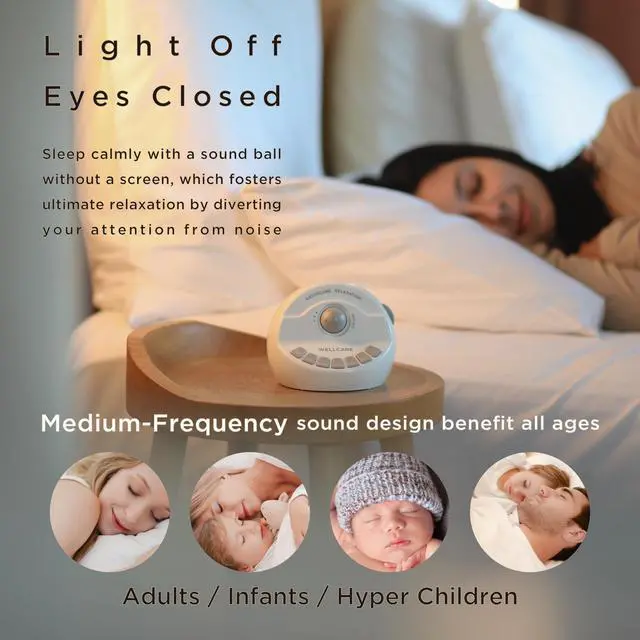 Alt view image 4 of 7 - Naturcare Sound Relaxation: 7 Nature Sound Machine with White Noise, Sleep Aid for Babies and Adults, Stepless Volume, Timer, Adapter Powered (Included) or Battery Operated (Not Included)