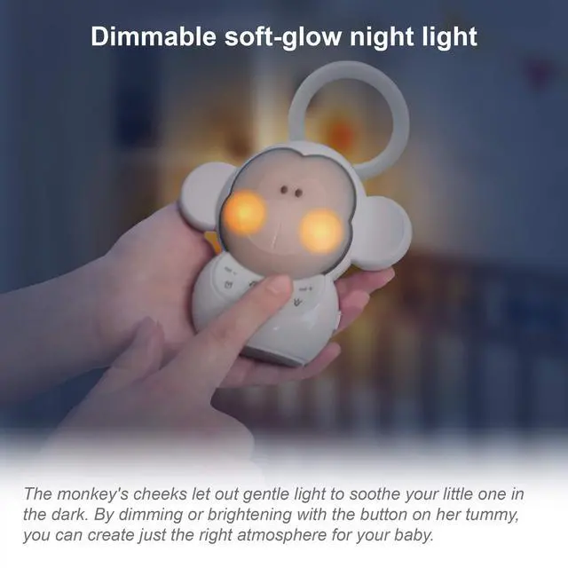 Alt view image 5 of 7 - Communications BC8211 Myla The Monkey Baby Sleep Soother with a White Noise Sound Machine Featuring 5 Soft Ambient Sounds, 5 Calming Melodies & Soft-Glow Night Light, 1 Count (Pack of 1)