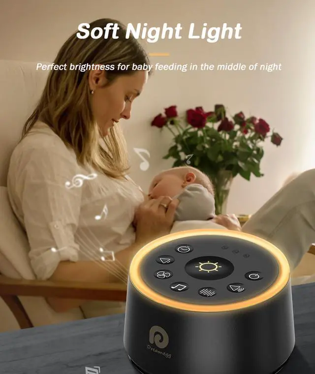 Alt view image 3 of 7 - White Noise Machine - Sound Machine for Adult Baby Kid, Noise Machine for Sleeping with 24 Calming Sound, Ambient Nightlight, Continuous or Timer, Loud Sleep Machine for Home Nursery Office