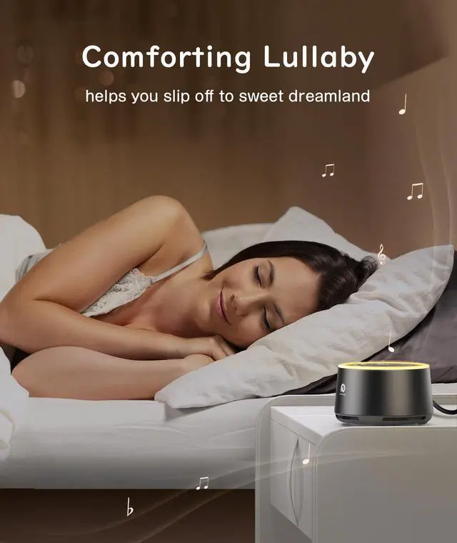 Alt view image 4 of 7 - White Noise Machine - Sound Machine for Adult Baby Kid, Noise Machine for Sleeping with 24 Calming Sound, Ambient Nightlight, Continuous or Timer, Loud Sleep Machine for Home Nursery Office