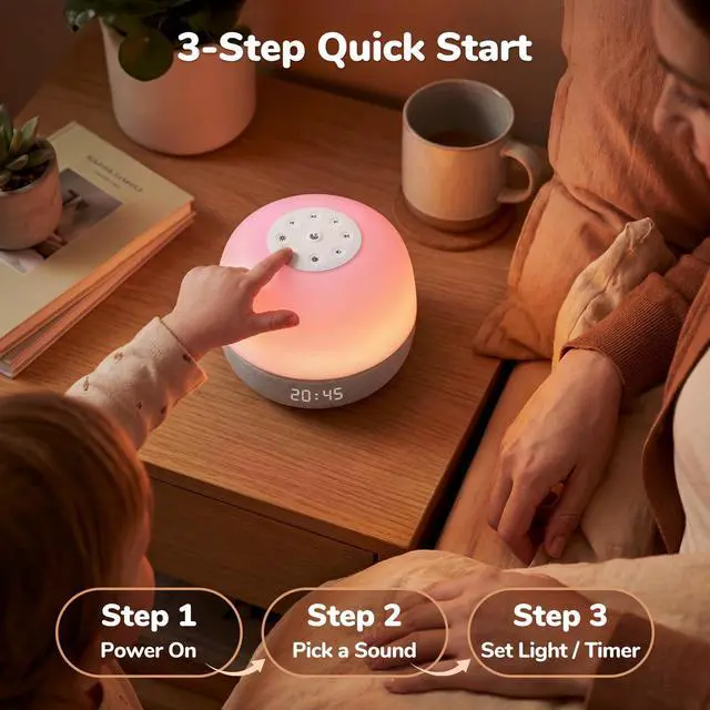 Alt view image 7 of 7 - White Noise Sound Machine Baby, 34 Sounds, Sunrise Alarm Clock