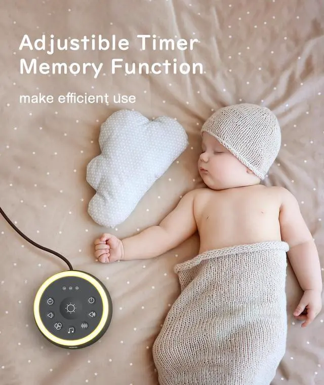 Alt view image 7 of 7 - White Noise Machine - Sound Machine for Adult Baby Kid, Noise Machine for Sleeping with 24 Calming Sound, Ambient Nightlight, Continuous or Timer, Loud Sleep Machine for Home Nursery Office