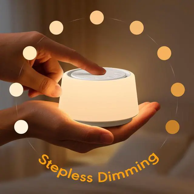 Alt view image 7 of 7 - White Noise Machine with Night Light, 30 Soothing Sounds Portable Sound Machine for Baby and Adults, 10 Color Night Light, 5 Timer Options, Memory Function,Compact for Travel (White)