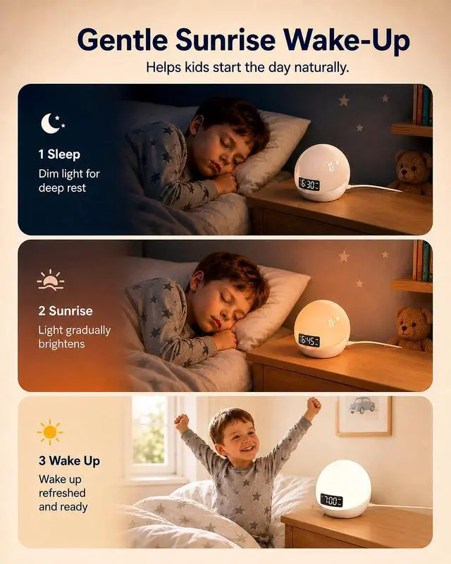 Alt view image 5 of 7 - White Noise Sound Machine with Sunrise Alarm Clock for Kids Baby Shusher