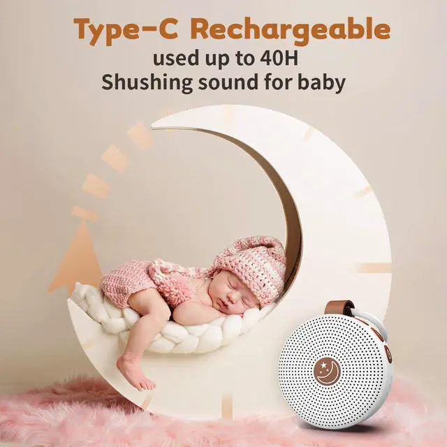 Alt view image 2 of 6 - Portable Sound Machine Mini White Noise Machine Baby Shushing Brown Noise Machine with 30 Soothing Sounds for Kids Adults Dogs Auto-Off Timer 32 Volume Levels Sleep Machine for Home Office Privacy