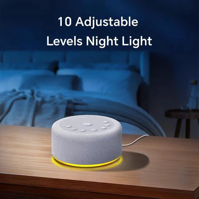 Alt view image 7 of 7 - Sound Machine Night Light White Noise Brown Noise Machine 30 Non Looping Sounds 12 Lights 5 Timers 36 Adjustable Volume Memory Function Sleep Sounds Machine for Baby Kids Adult & Home Office Travel