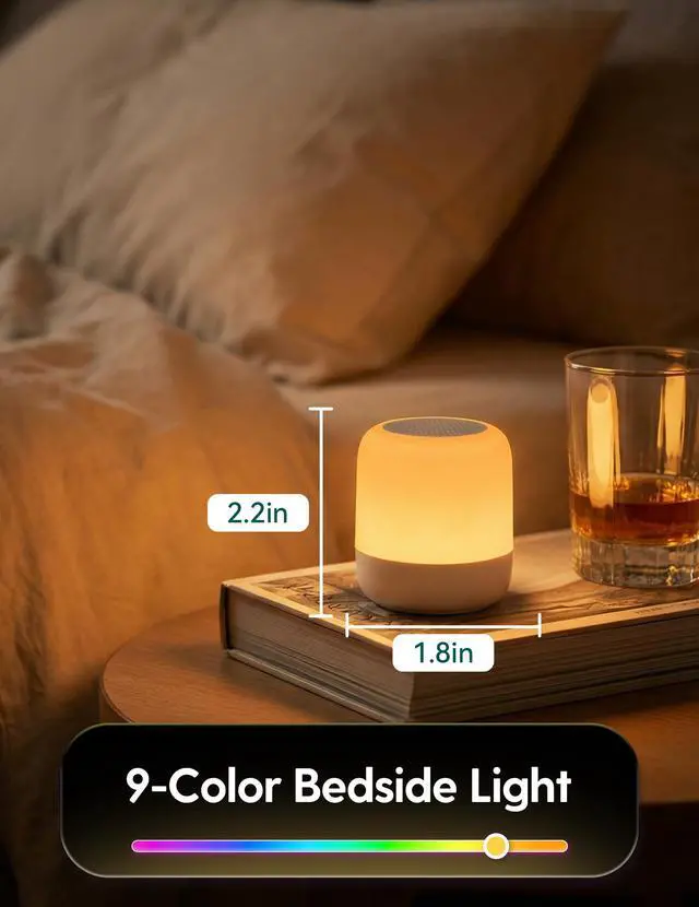 Alt view image 2 of 7 - Pocket Glow White Noise Sound Machine - Upgraded 9 Color Night Lights, 20 Non-Looping Sounds, Timer & Memory Function, Portable for Adults & Babies, White