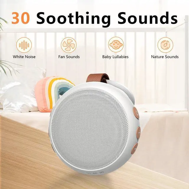 Alt view image 2 of 6 - Portable Sound Machine Baby White Noise Machine Travel Noise Machine with 30 Soothing Sounds for Newborn Kids Adults Battery Sleep Brown Noise Masker 4 Timers Memory Function for Travel Home Office