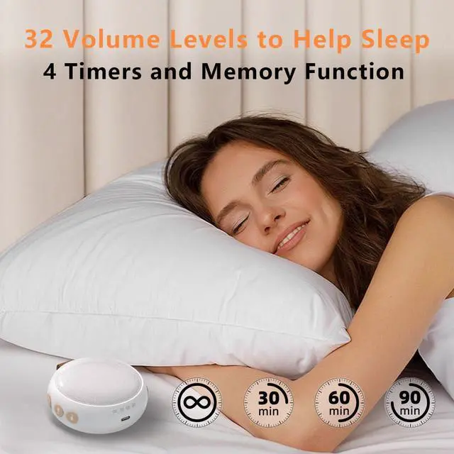 Alt view image 5 of 6 - Portable Sound Machine Baby White Noise Machine Travel Noise Machine with 30 Soothing Sounds for Newborn Kids Adults Battery Sleep Brown Noise Masker 4 Timers Memory Function for Travel Home Office