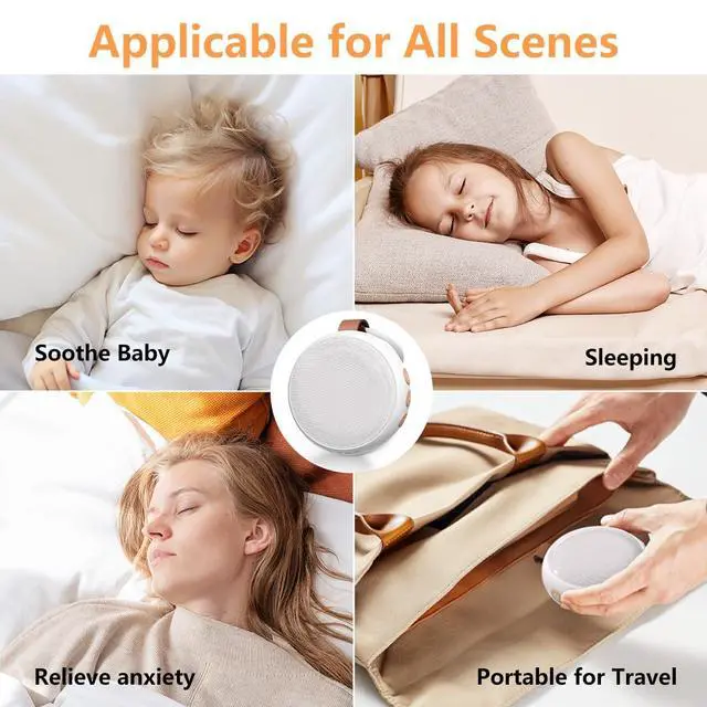 Alt view image 6 of 6 - Portable Sound Machine Baby White Noise Machine Travel Noise Machine with 30 Soothing Sounds for Newborn Kids Adults Battery Sleep Brown Noise Masker 4 Timers Memory Function for Travel Home Office