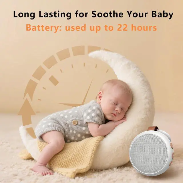 Alt view image 4 of 6 - Portable Sound Machine Baby White Noise Machine Travel Noise Machine with 30 Soothing Sounds for Newborn Kids Adults Battery Sleep Brown Noise Masker 4 Timers Memory Function for Travel Home Office