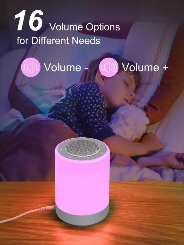 Alt view image 6 of 7 - Sound Machine,White Noise Machine for Baby with Night Light, 32 High Fidelity Sounds,Plug in,5 Timers & Memory Feature, Noise Machine for Baby Kids Adults,Home