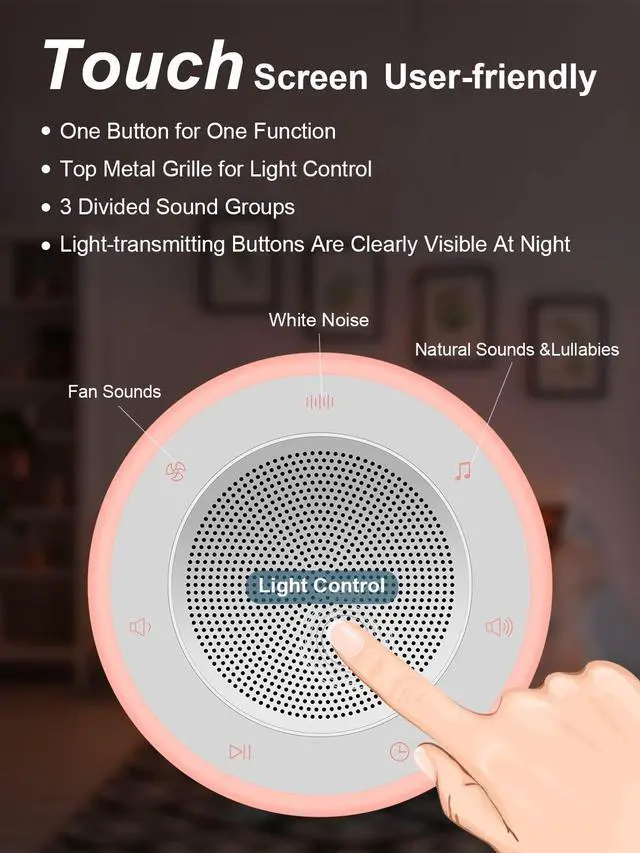 Alt view image 5 of 7 - Sound Machine,White Noise Machine for Baby with Night Light, 32 High Fidelity Sounds,Plug in,5 Timers & Memory Feature, Noise Machine for Baby Kids Adults,Home