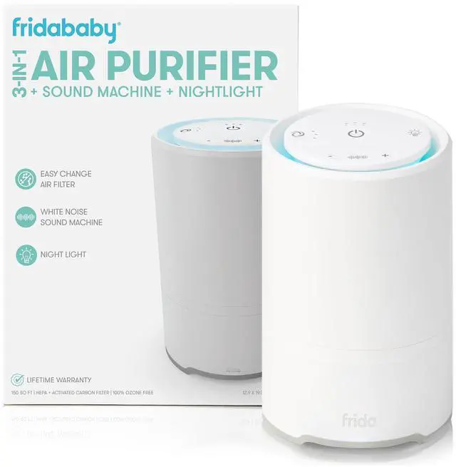 Main image of Baby 3-in-1 Baby Air Purifier for Allergy Relief, Sound Machine for Sleeping + Nightlight, HEPA Filter Purifier for Bedroom with 3 Fan Speeds, Easy-Change Filter, Auto-Off Timer
