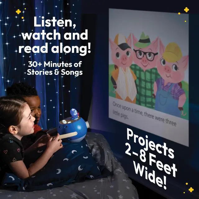 Alt view image 2 of 7 - Kids Book Projector - 5 Read-Aloud Stories, 5 Songs, Night Light & Soothing Dream Music | Children Ages 3+ Storytime Projector for Kids & Toddlers | Educational Toys, Owl