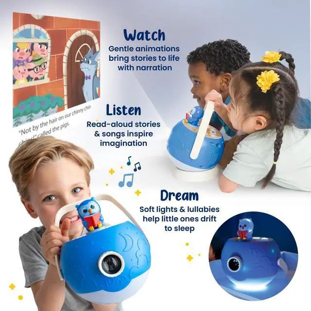Alt view image 6 of 7 - Kids Book Projector - 5 Read-Aloud Stories, 5 Songs, Night Light & Soothing Dream Music | Children Ages 3+ Storytime Projector for Kids & Toddlers | Educational Toys, Owl