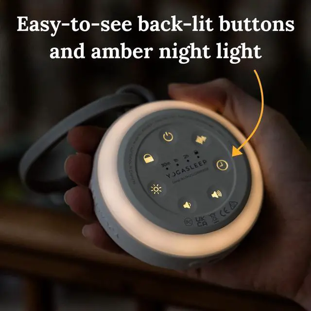 Alt view image 4 of 7 - Hushh 2 Portable Sound Machine for Baby & Kids, New Reinforced Clip, Backlit Buttons, Night Light, 6 Soothing Natural Sounds, Easy to Use Timer, Volume Control, Toddler Lock, Noise Canceling