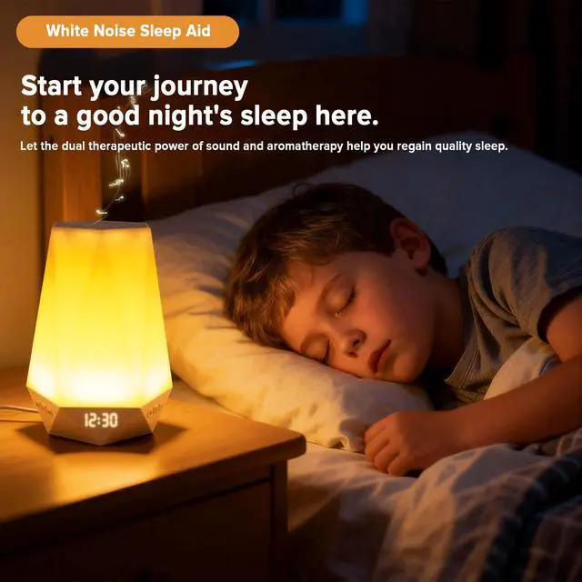 Alt view image 2 of 7 - Sleep Sound MachinesWhite Noise Machine for Baby Sleeping with Night Light, Portable Sound Machine with 32 Soothing Sounds, 8 Night Light Colors, Timer, App Remote Control, Personal Sleep Routine