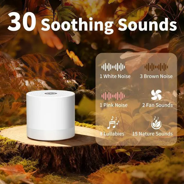 Alt view image 3 of 7 - Sound Machine Mini White Noise Machine with 30 Soothing Sounds 4 Timers Memory Function for Newborn Baby Kids Adults Portable Rechargeable Sleep Brown Noise Machine for Travel Camping Home Office