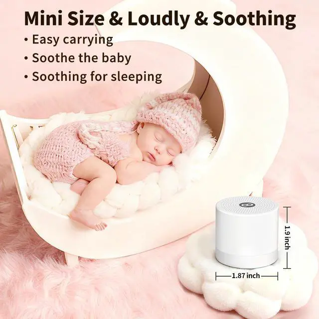 Alt view image 4 of 7 - Sound Machine Mini White Noise Machine with 30 Soothing Sounds 4 Timers Memory Function for Newborn Baby Kids Adults Portable Rechargeable Sleep Brown Noise Machine for Travel Camping Home Office