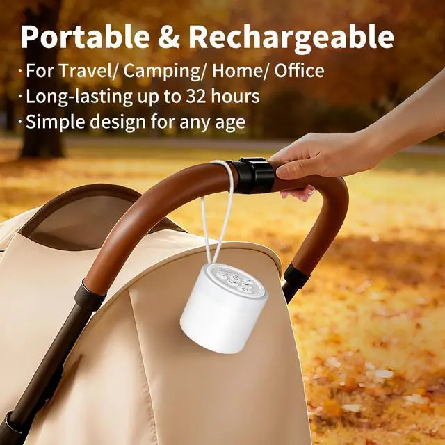 Alt view image 5 of 7 - Sound Machine Mini White Noise Machine with 30 Soothing Sounds 4 Timers Memory Function for Newborn Baby Kids Adults Portable Rechargeable Sleep Brown Noise Machine for Travel Camping Home Office