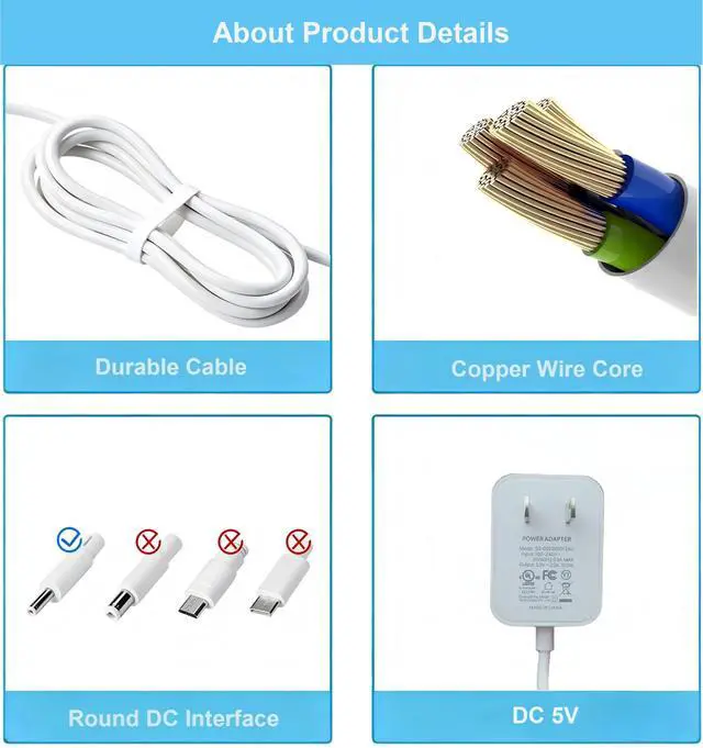 Alt view image 4 of 7 - Power Cord for Hatch Sound Machine Compatible with Rest, Rest+, Mini, Plug in Charger