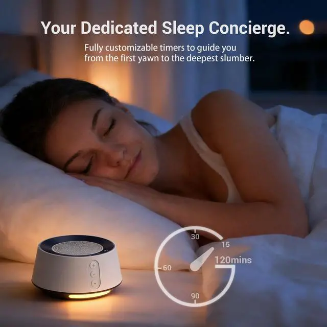 Alt view image 4 of 7 - White Noise Machine with Night Light 20 Soothing Sounds, 10 Color Lights, 5 Timer Settings & Memory Function, Portable Sleep Sound Machine for Baby Nursery, Kids & Adults, Black