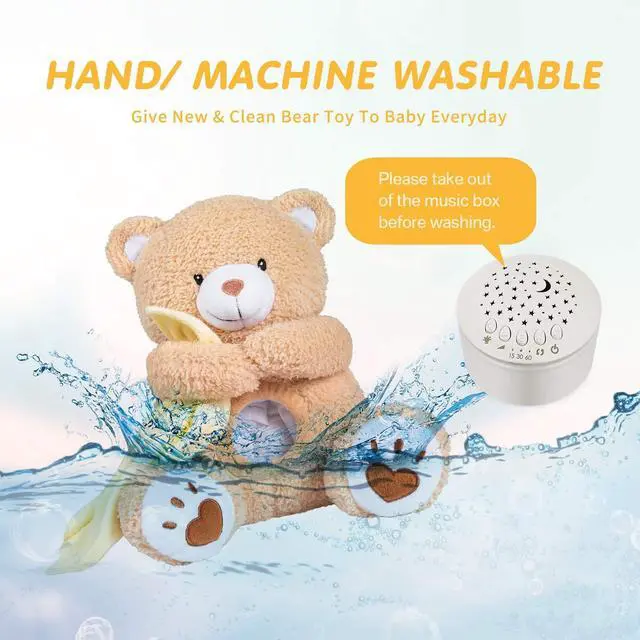 Alt view image 6 of 7 - Baby Sleep Soother Bear, Mom's Heartbeat & Lullabies White Noise Machine, Nursery Decor Night Light Projector, Toddler Crib Sleeping Aid, Newborns Shower Gifts Portable Teddy