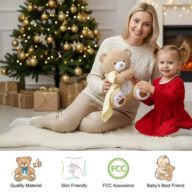 Alt view image 7 of 7 - Baby Sleep Soother Bear, Mom's Heartbeat & Lullabies White Noise Machine, Nursery Decor Night Light Projector, Toddler Crib Sleeping Aid, Newborns Shower Gifts Portable Teddy