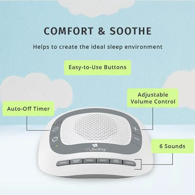 Alt view image 2 of 7 - SoundSpa White Noise Machine for Babies | 6 Soothing Lullabies for Newborns, Sound Therapy for Travel, Relaxing, Kids, Newborns, Baby Songs, Adjustable Volume, Auto-off Timer, By HoMedics