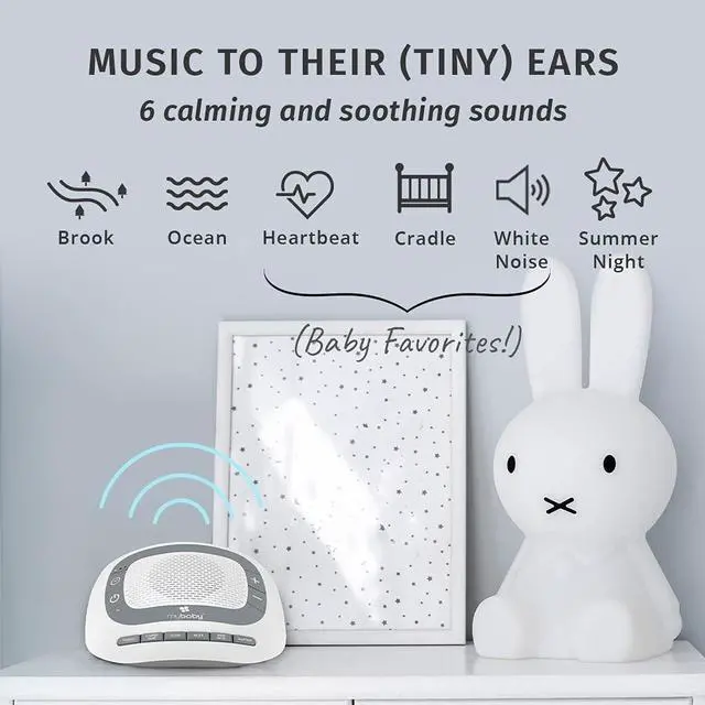 Alt view image 3 of 7 - SoundSpa White Noise Machine for Babies | 6 Soothing Lullabies for Newborns, Sound Therapy for Travel, Relaxing, Kids, Newborns, Baby Songs, Adjustable Volume, Auto-off Timer, By HoMedics