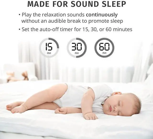 Alt view image 6 of 7 - SoundSpa White Noise Machine for Babies | 6 Soothing Lullabies for Newborns, Sound Therapy for Travel, Relaxing, Kids, Newborns, Baby Songs, Adjustable Volume, Auto-off Timer, By HoMedics