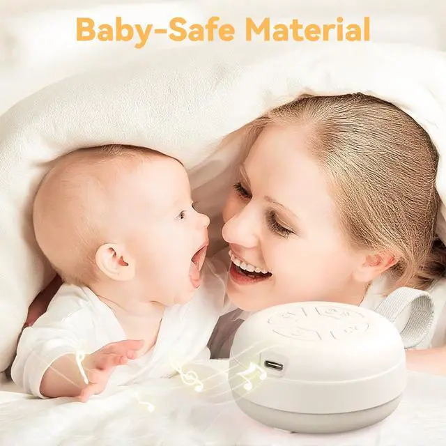 Alt view image 5 of 7 - Portable Baby Sound Machine, White Noise Sleep Soother with 12 Soothing Sounds, 15H Battery, Timer & Bluetooth, Noise Canceling for Travel, Nursery, Stroller, Registry Gift for Newborn