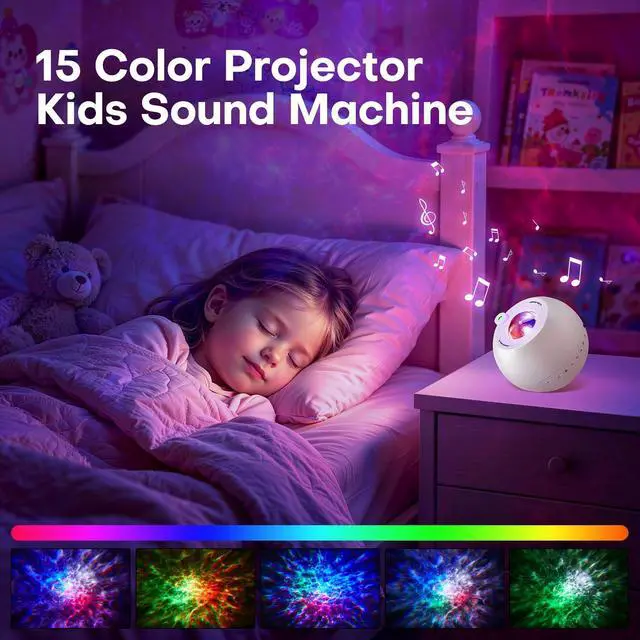 Alt view image 5 of 7 - Sound Machine Light Projector, 30 Sleep Sounds for Adult, Bluetooth Speaker