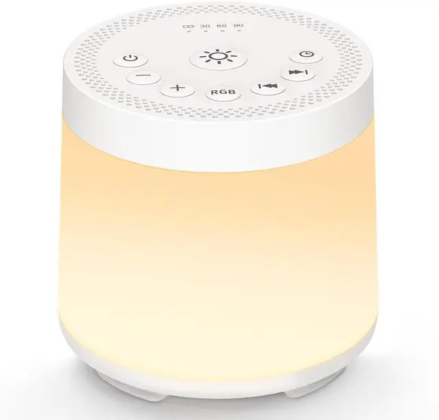 Main image of Rechargeable Nursery Night Light Sound White Noise Machine for Baby Kids Adults with Hushing Sounds 30 Sleeping Sounds 12 Colors Night Light 4 Timers Memory Function for Home Breastfeeding Camping