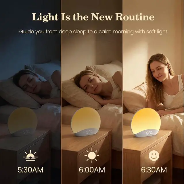 Alt view image 2 of 7 - Sound Machine Sunrise Alarm Clock with Night Light for Bedrooms