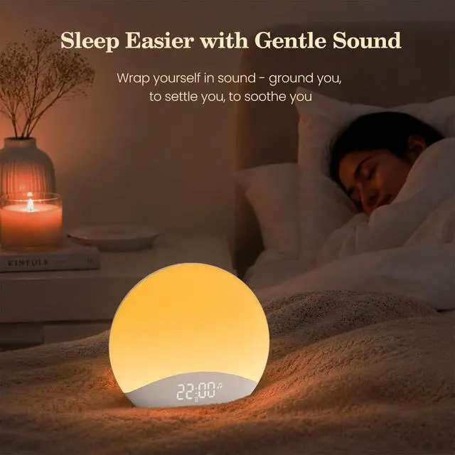 Alt view image 4 of 7 - Sound Machine Sunrise Alarm Clock with Night Light for Bedrooms