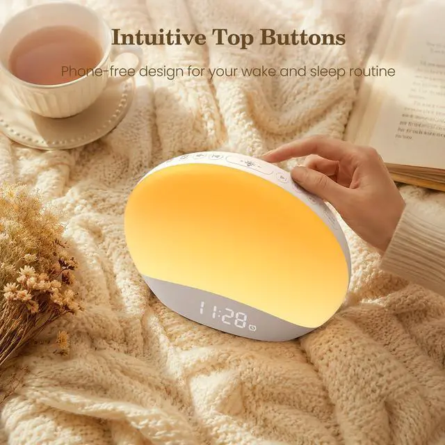 Alt view image 7 of 7 - Sound Machine Sunrise Alarm Clock with Night Light for Bedrooms