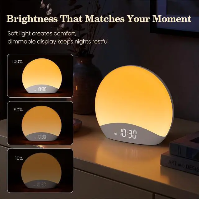 Alt view image 5 of 7 - Sound Machine Sunrise Alarm Clock with Night Light for Bedrooms