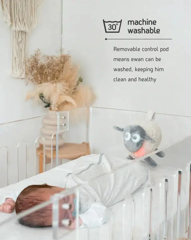 Alt view image 5 of 7 - Rechargeable Ewan Deluxe, Gray | Baby & Toddler White Noise Sound Machine | Cry Sensor & Nightlight | 10 Soothing Sounds | Continuous or Timer Playback | Machine Washable