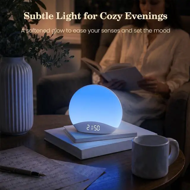 Alt view image 6 of 7 - Sound Machine Sunrise Alarm Clock with Night Light for Bedrooms