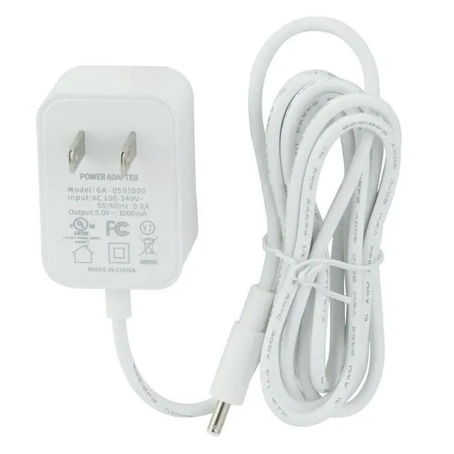 Alt view image 3 of 4 - Power Cord Replacement for Hatch Baby Rest Sound Machine Night Light, Barrel Style 5V 1A White AC Supply Adapter Cable 5ft