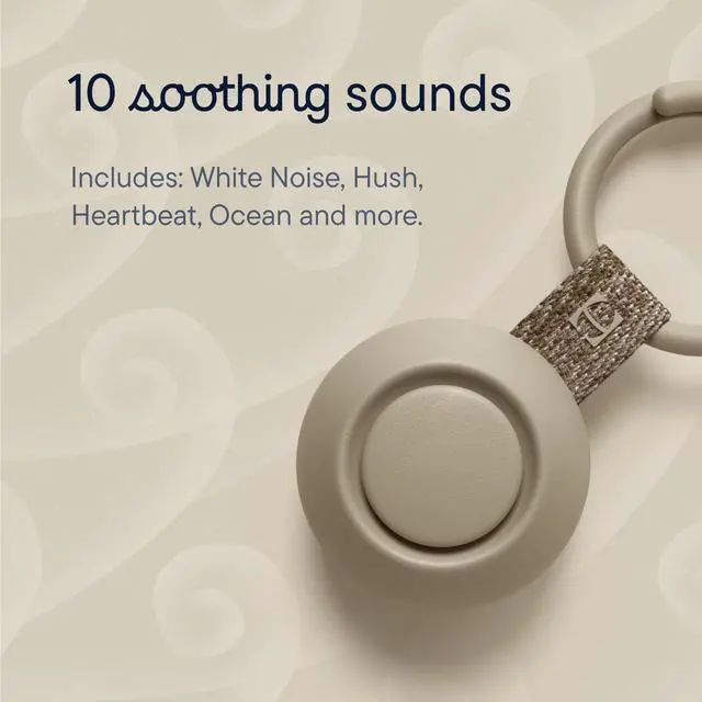 Alt view image 6 of 7 - Go | Portable Sound Machine for Babies and Kids | Sleep Soother | 10 Soothing Sounds | White Noise | Shush | Travel | Registry Gift | Baby Shower | Clips on Stroller | Greige