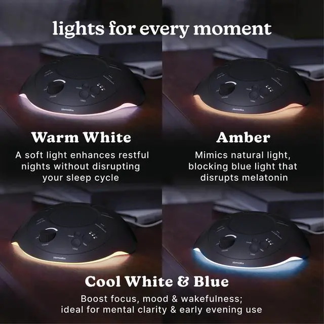 Alt view image 6 of 7 - Sleep Better Portable Sound Machine, Night Light, Black