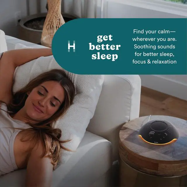 Alt view image 2 of 7 - Sleep Better Portable Sound Machine, Night Light, Black