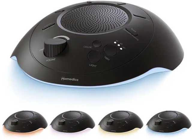 Main image of Sleep Better Portable Sound Machine, Night Light, Black
