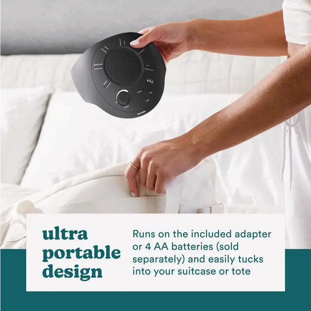 Alt view image 7 of 7 - Sleep Better Portable Sound Machine, Night Light, Black